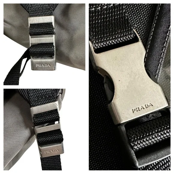 Authentic PRADA Gray Green & Black Nylon Backpack - Picture 4 of 15